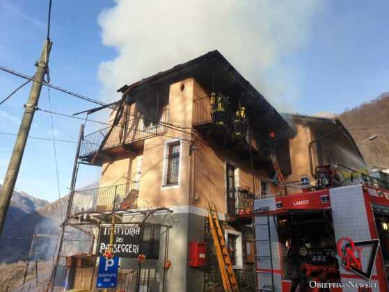 CERES – Incendio alla trattoria in frazione Brachiello