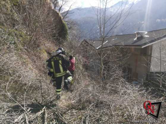 LOCANA – Intervento dei Vigili del Fuoco in frazione Roncaglie, per presunta frana (FOTO E VIDEO)