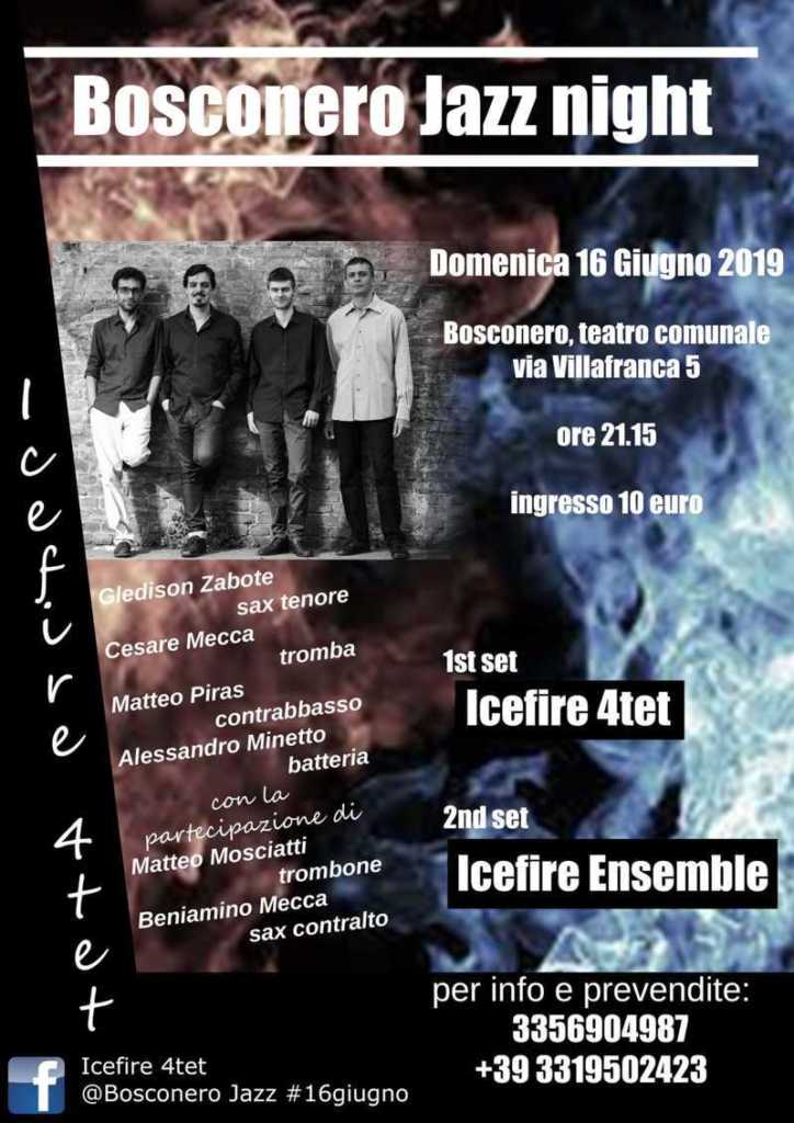 BOSCONERO - “Bosconero Jazz Night” entra nel vivo con il quartetto “Icefire 4tet”