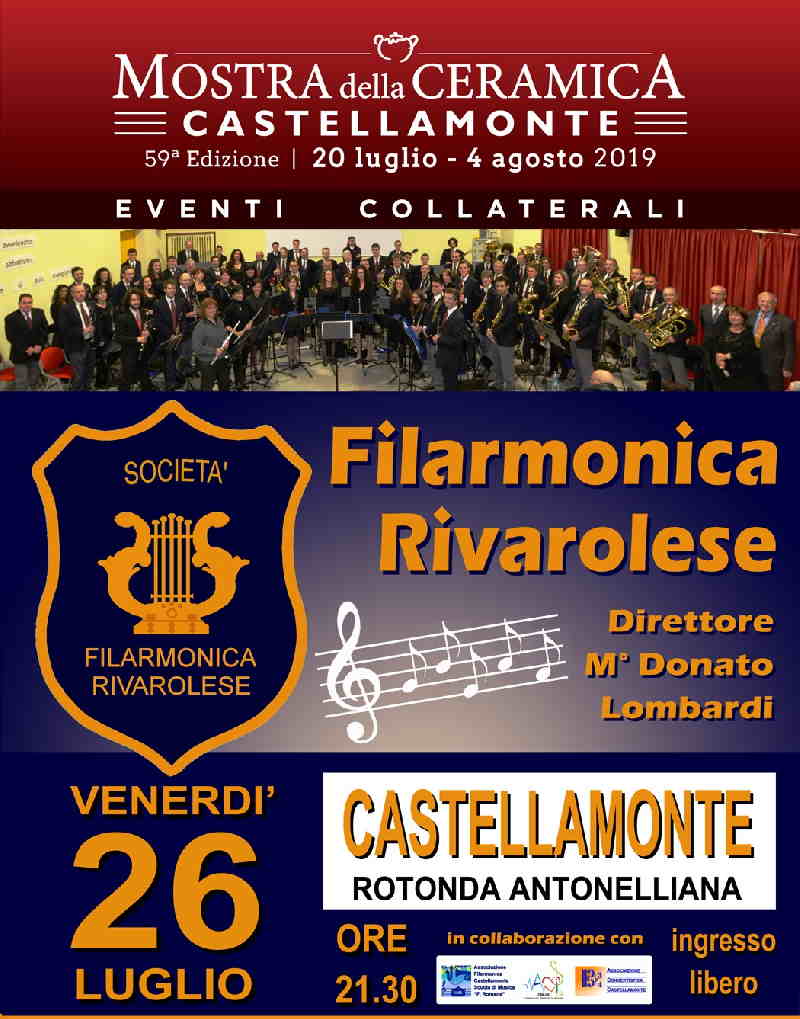 CASTELLAMONTE – Mostra della Ceramica: la Filarmonica Rivarolese e “Celentano Tribute Show”, eventi collaterali