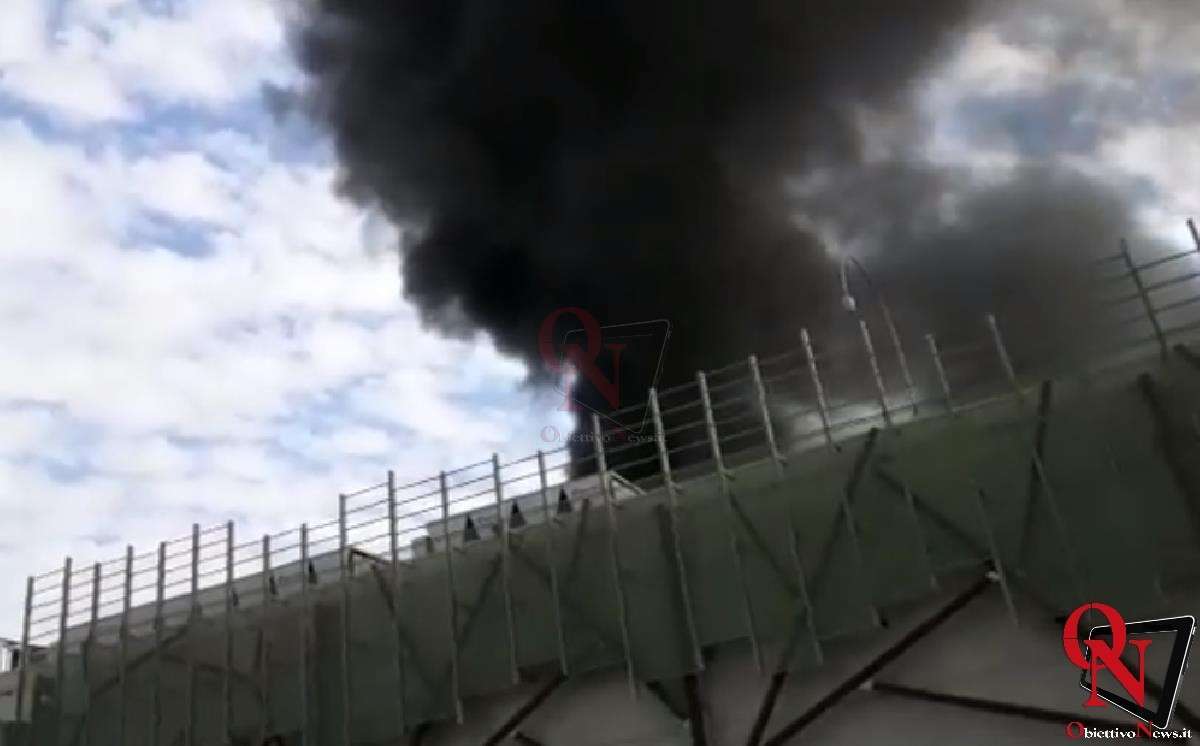 NICHELINO – Incendio sul tetto del Centro Commerciale di via dei Cacciatori (FOTO)
