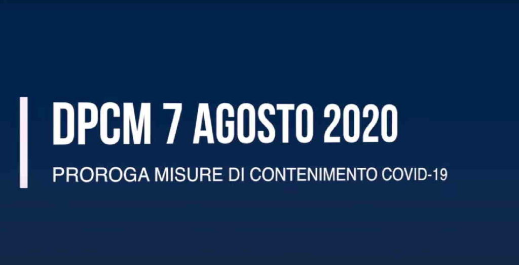 COVID – Prorogate le misure anti-covid fino al 7 settembre (VIDEO E DPCM) 1 dpcm