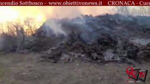 CUCEGLIO – Sottobosco in fiamme, sul posto diverse squadre dei Vigili del Fuoco e Aib (VIDEO)