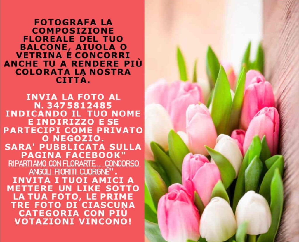 CUORGNÈ – Florarte 2.0: “Ripartiamo con Florarte… concorso angoli fioriti Cuorgnè”