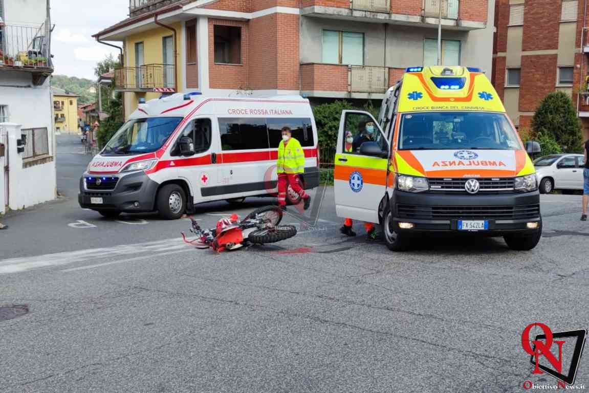CUORGNÈ – Incidente in via San Rocco, ferito un giovane alla guida di una moto (FOTO)