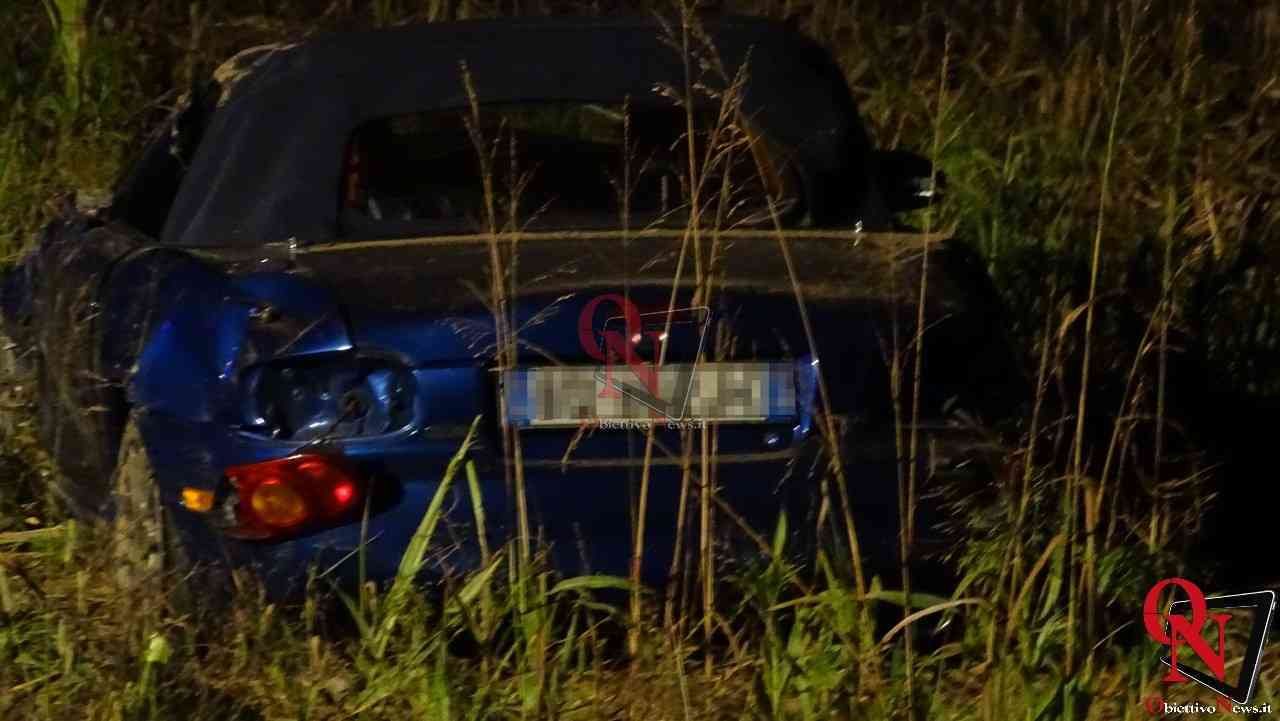 SAN BENIGNO CANAVESE - Incidente in località Vauda, auto esce di strada (FOTO E VIDEO)