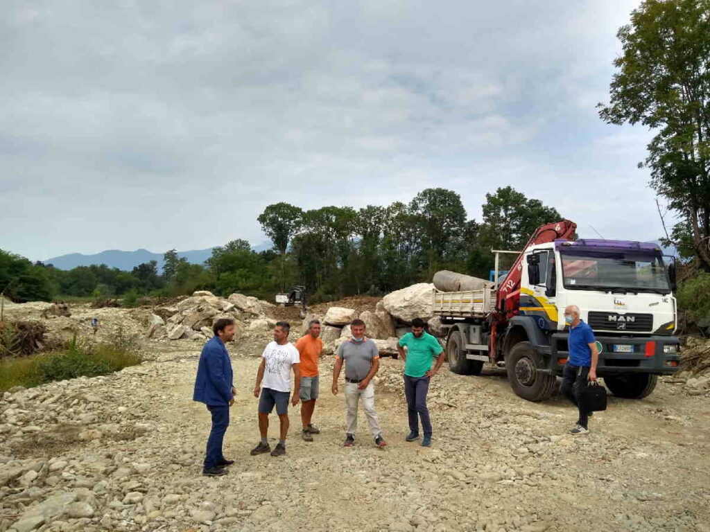 BARBANIA / RIVARA – Sopralluogo al cantiere sul Malone, al confine tra i due comuni 1 BARBANIA / RIVARA – Sopralluogo al cantiere sul Malone, al confine tra i due comuni