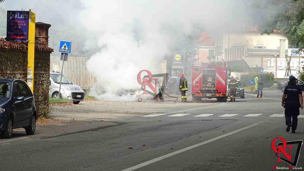 RIVAROLO CANAVESE - Auto in fiamme in corso Indipendenza (FOTO E VIDEO)