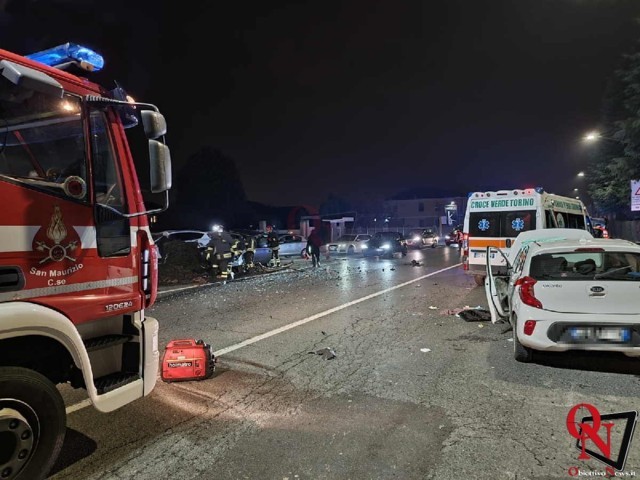 SAN MAURIZIO CANAVESE – Brutto incidente in frazione Ceretta, due feriti (FOTO)