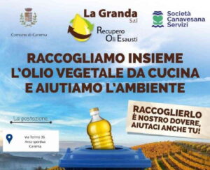 CAREMA – Adesso si sa dove gettare l’olio esausto