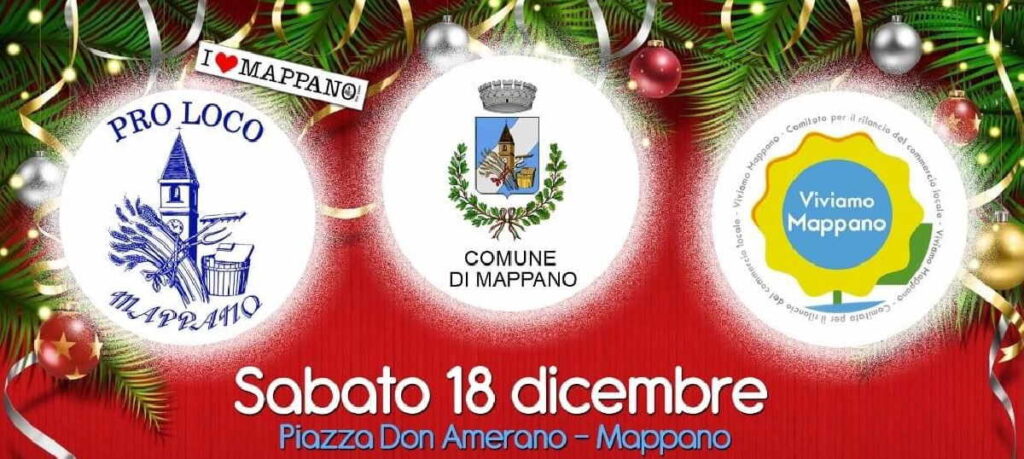 MAPPANO – Sabato 18 dicembre, Mercatini di Natale 1 MAPPANO – Sabato 18 dicembre, Mercatini di Natale