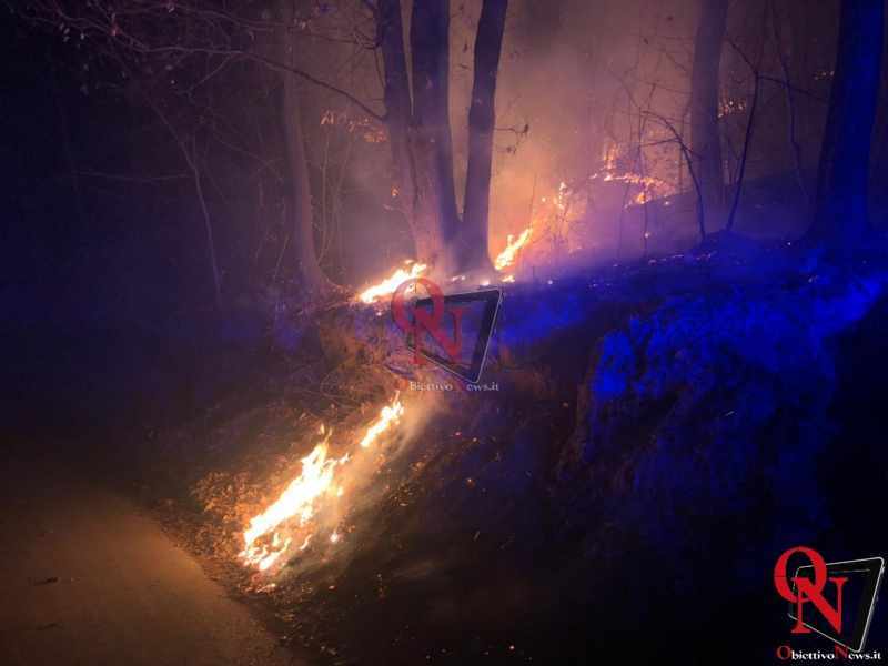 CASTELLAMONTE - Nella notte incendio boschivo in Fraz.Filia (FOTO)
