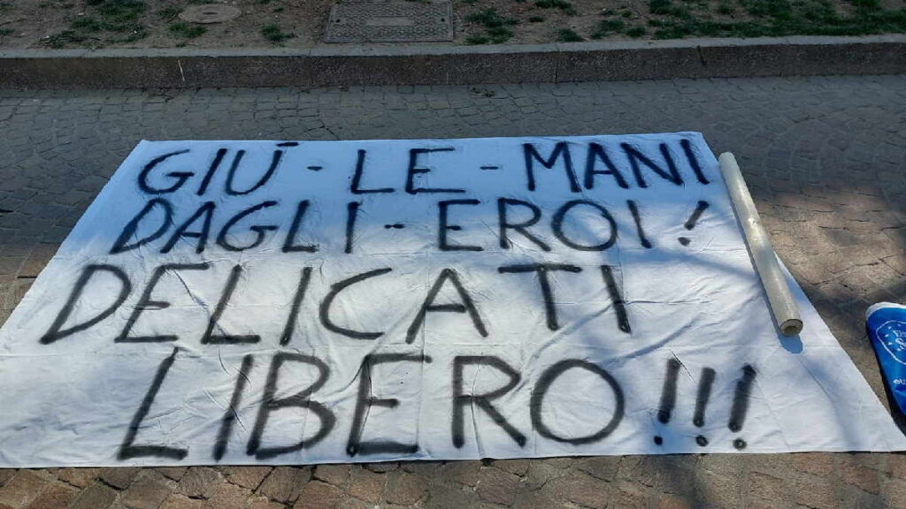 BORGARO / TORINO – Manifestazione di dissenso per l’arresto di Delicati 1 BORGARO / TORINO – Manifestazione di dissenso per l’arresto di Delicati