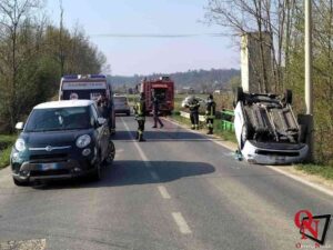 FAVRIA – Incidente sulla favriasca, ferita in modo lieve una ragazza (FOTO)