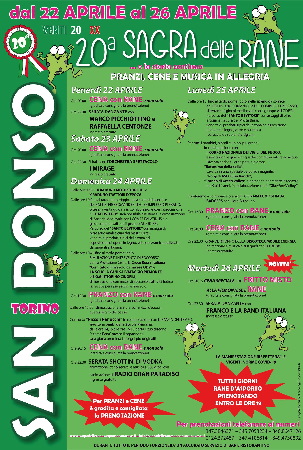SAN PONSO - Sagra delle Rane: il programma