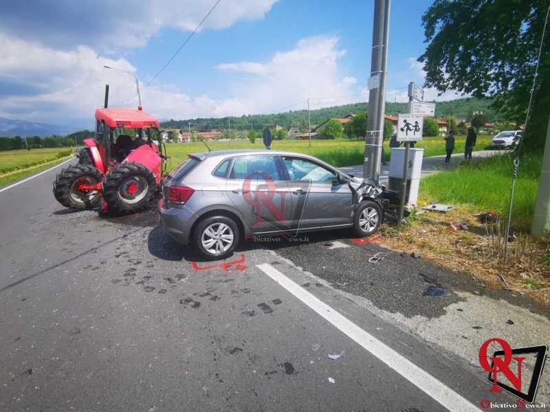 AGLIÈ – Incidente sulla strada per Bairo: coinvolti un’auto e un trattore (FOTO e VIDEO)