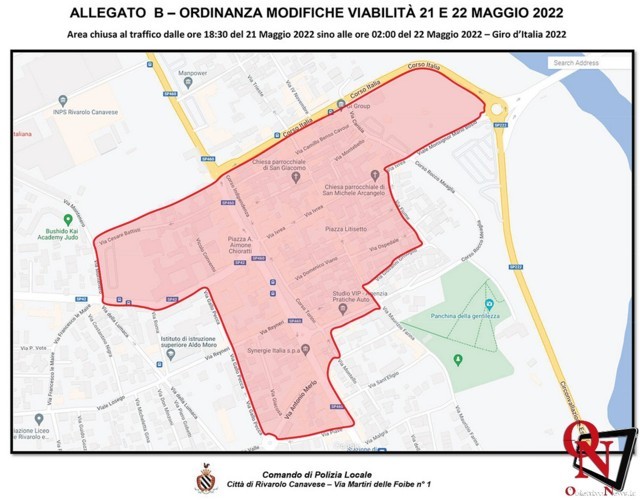 RIVAROLO CANAVESE – Giro d’Italia: strade chiuse e divieti sabato 21 e domenica 22 maggio