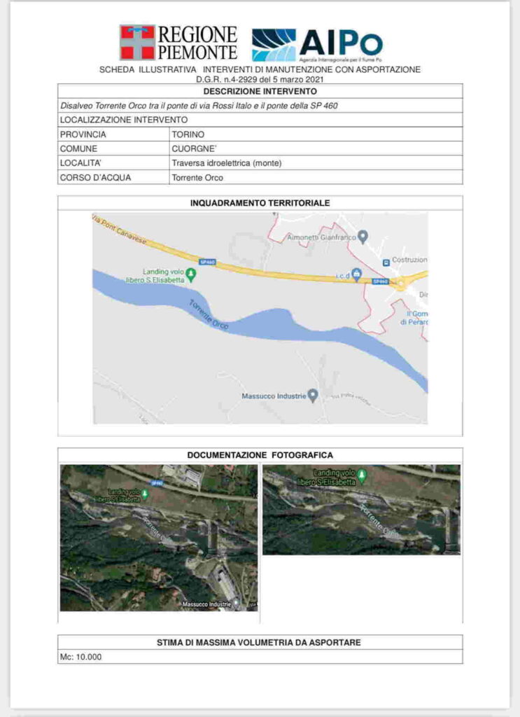 CUORGNE' - Il disalveo del Torrente Orco inserito nel secondo programma interventi della Regione Piemonte 2 CUORGNE' - Il disalveo del Torrente Orco inserito nel secondo programma interventi della Regione Piemonte
