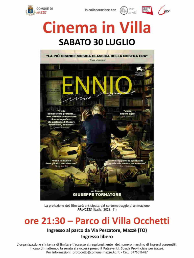MAZZE' - Sabato 30 luglio ultima serata di "Cinema in Villa" a Villa Occhetti 1 MAZZE' - Sabato 30 luglio ultima serata di "Cinema in Villa" a Villa Occhetti