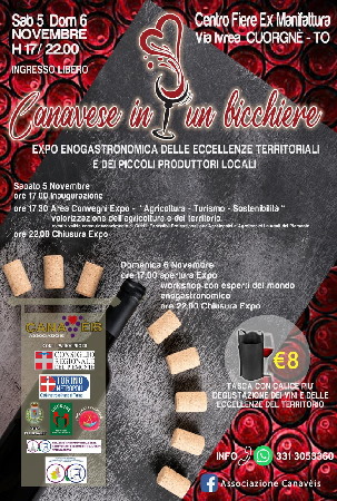 CUORGNÈ – Il 5 e 6 novembre: Canavese in un bicchiere 1 CUORGNÈ – Il 5 e 6 novembre: Canavese in un bicchiere