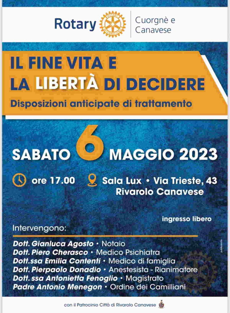 RIVAROLO CANAVESE - “Il fine vita e la libertà di decidere” il 6 maggio in sala Lux