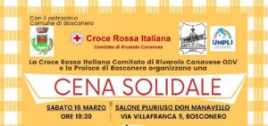 BOSCONERO – Cena Solidale della Croce Rossa Comitato di Rivarolo Canavese