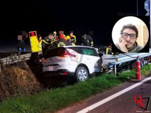 BUSANO – Marco Ghiroldi, 37 anni, vittima dell’incidente; sgomento a Samarate