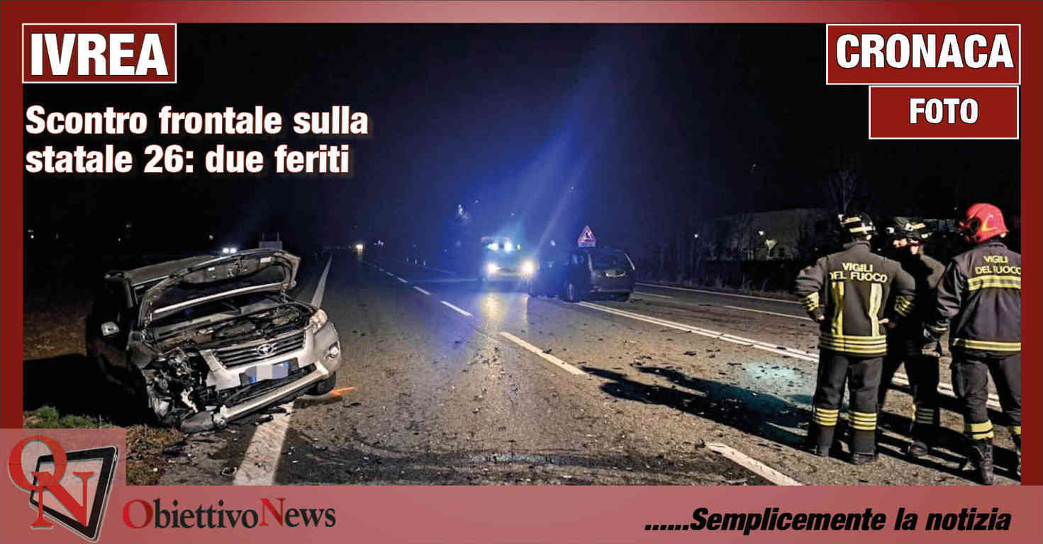 IVREA – Scontro frontale sulla statale 26: due feriti (FOTO)