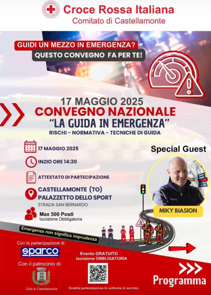 CASTELLAMONTE – “La guida in emergenza” un evento di rilevanza nazionale. 1 emergenza