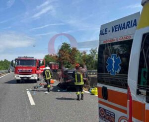 BORGARO TORINESE – Incidente sul raccordo Torino-Caselle: 4 feriti