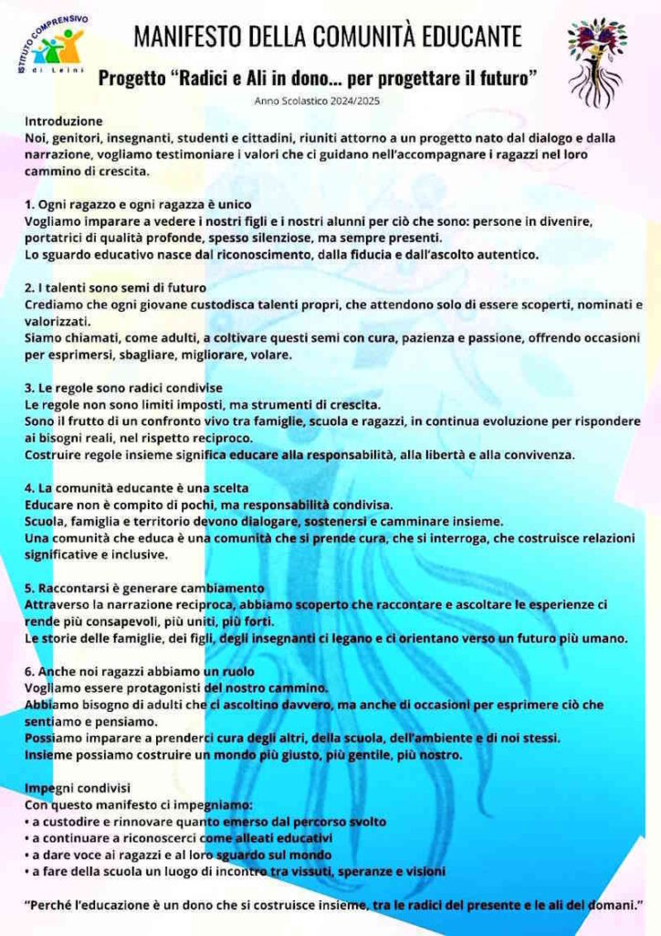 LEINI – Radici e Ali in dono … per progettare il futuro: quando Scuola, Famiglia e Territorio si incontrano 5 Leini radici ali scuola territorio