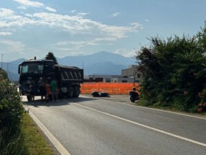 BUSANO – Incidente sulla provinciale che conduce a Favria: coinvolti un camion e uno scooter