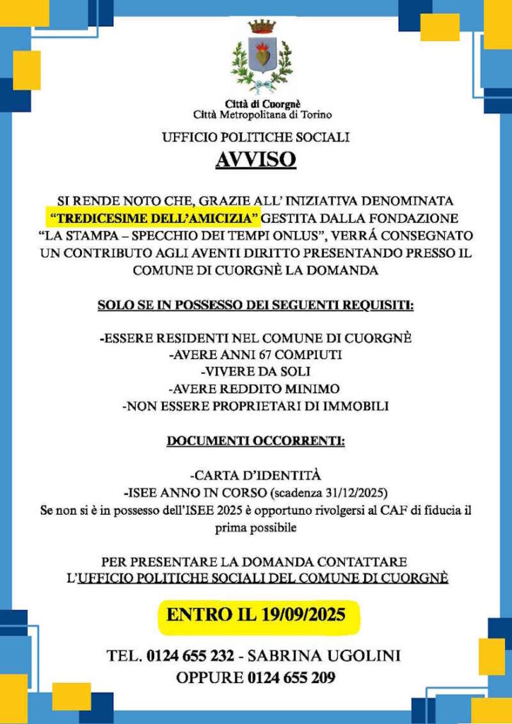 tredicesime avviso