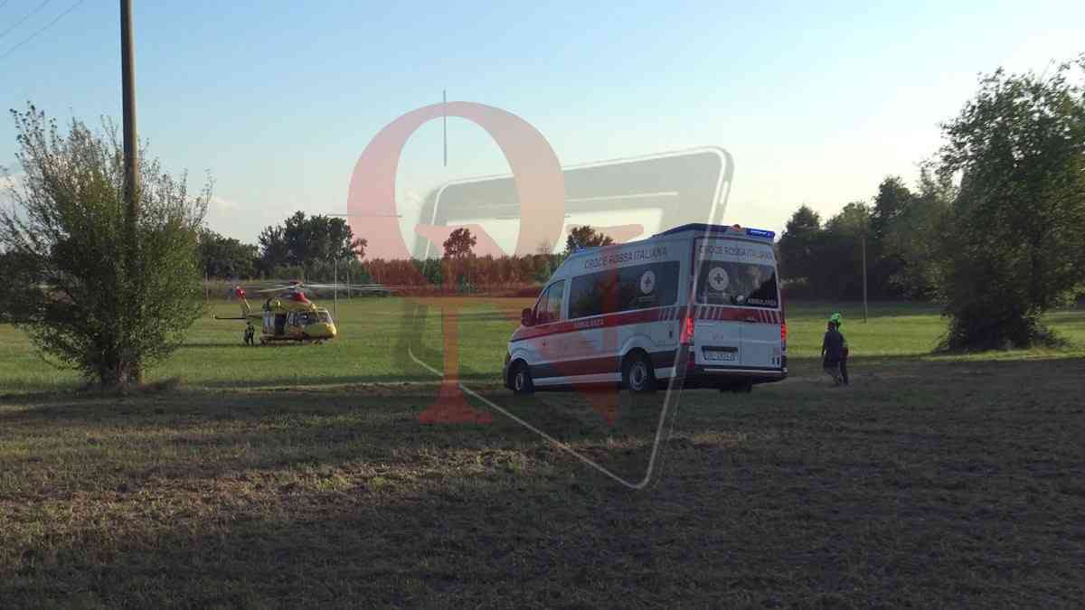 il ferito nell'incidente furgone e moto portato al cto