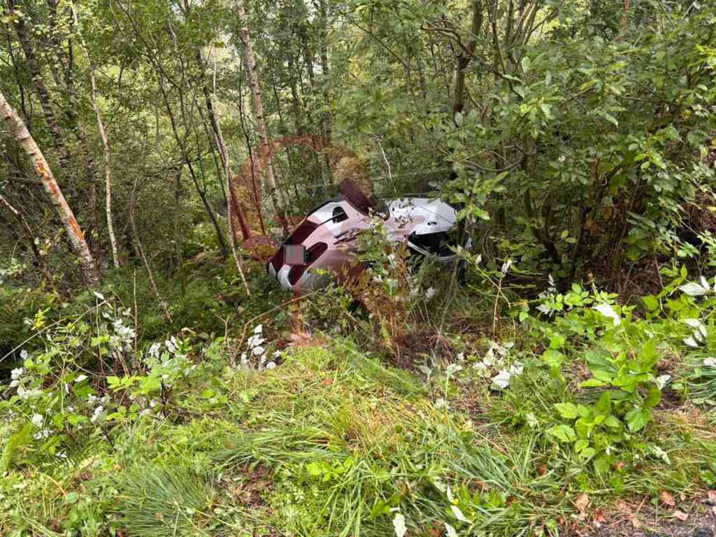 illesa la donna sull'auto ribaltata a Frassinetto