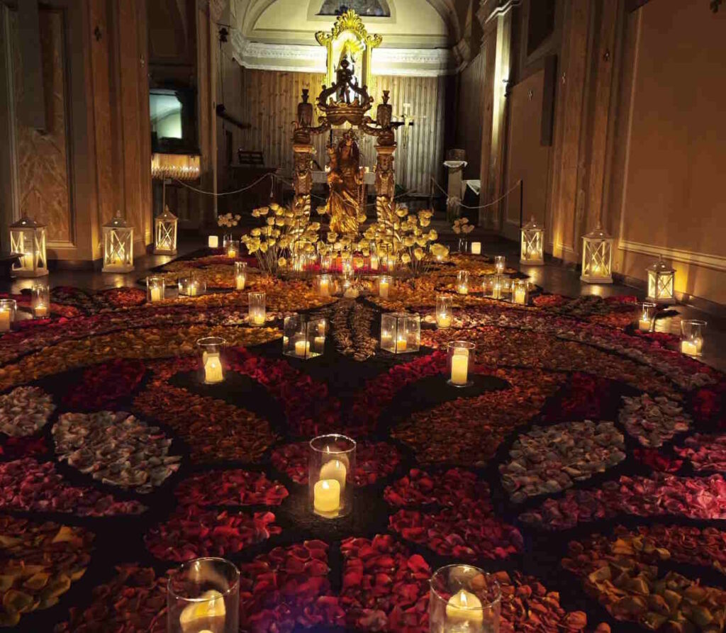 infiorata di notte ad aspettando il canellino a locana