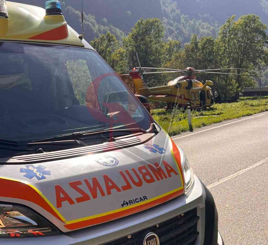 Croce Bianca ed elisoccorso a fornolosa locana per incidente moto