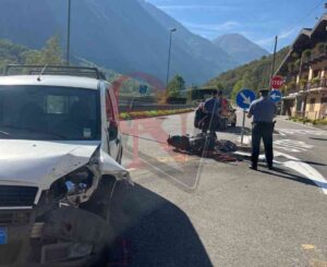 LOCANA – Scontro auto e moto in località Fornolosa; ferito il motociclista (FOTO E VIDEO)