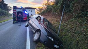 AGLIÈ  –  Incidente sulla Sp54 che porta a Cuceglio (FOTO E VIDEO)