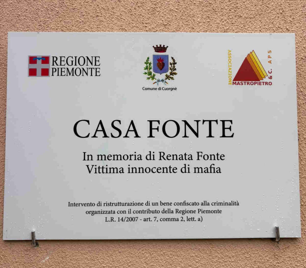 Intitolata a Renata Fonte la Villa confiscata in via Salgari a Cuorgnè